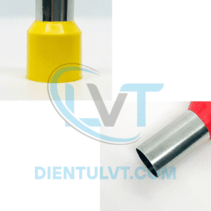 Đầu cos VE E35-25 đen, đồng tím, tiết diện 35mm², túi 200 cái, kết nối dây điện.