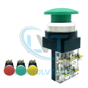 Nút nhấn lồi TBL-25 màu xanh – Nút điều khiển công nghiệp, bền bỉ và dễ thao tác.