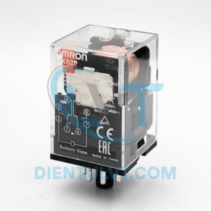 Rơ le trung gian MKS2PN 24VDC Omron 8 chân, DPDT, dùng cho tủ điện tự động hóa.